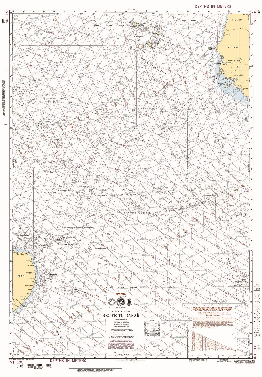 NGA Chart 106: Recife to Dakar
