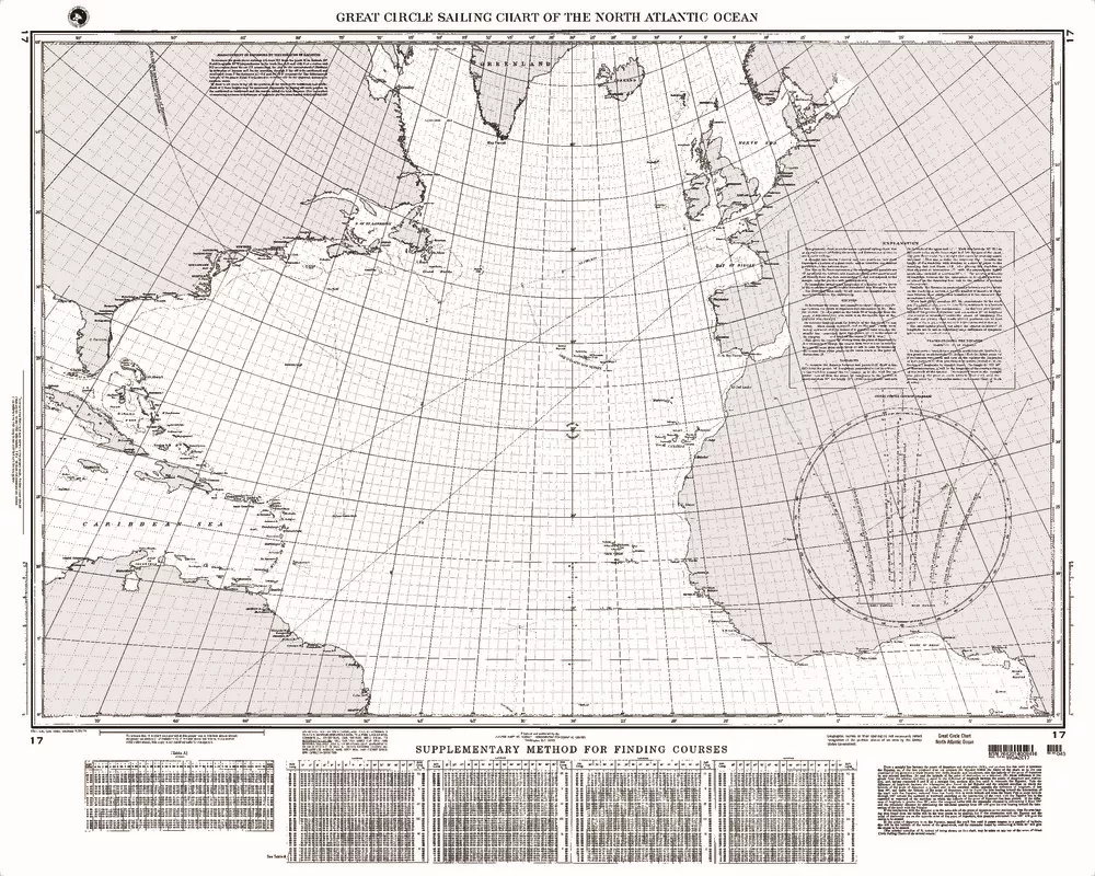 NGA Chart 17: Great Circle Sailing Chart No. Atlantic