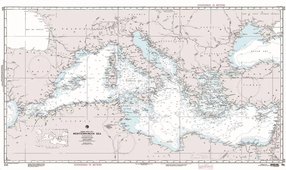 NGA Chart 310: Mediterranean Sea