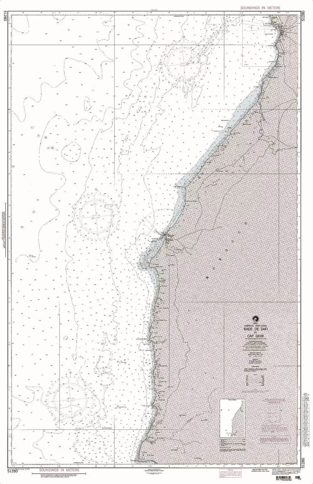 NGA Chart 51280: Rade de Safi to Cap Ghir