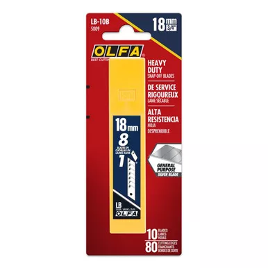 OLFA Heavy Duty Silver Snap-Off Blades, 10 Pack