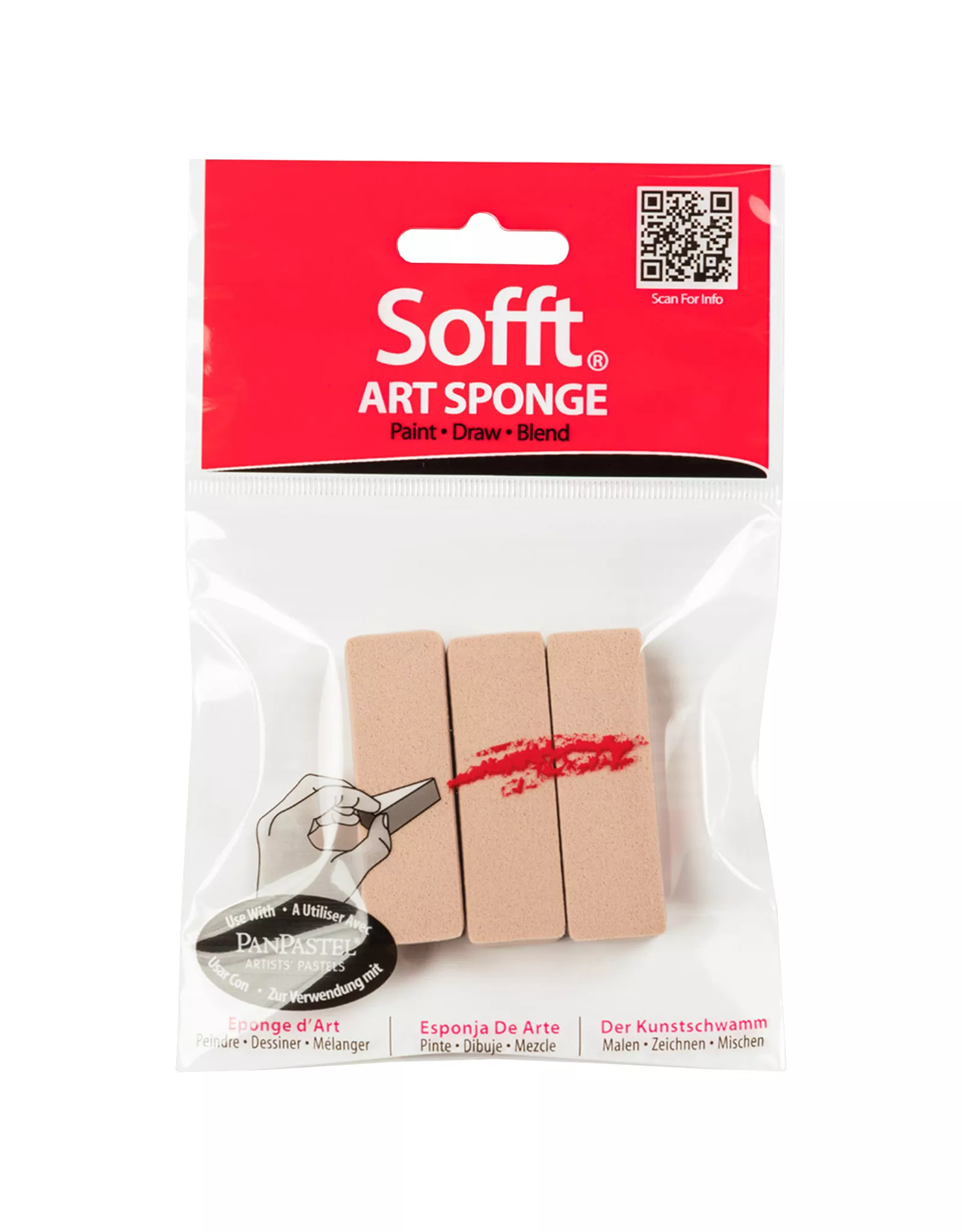 PanPastel Sofft Tools, Flat Sponge Bars, Set of 3