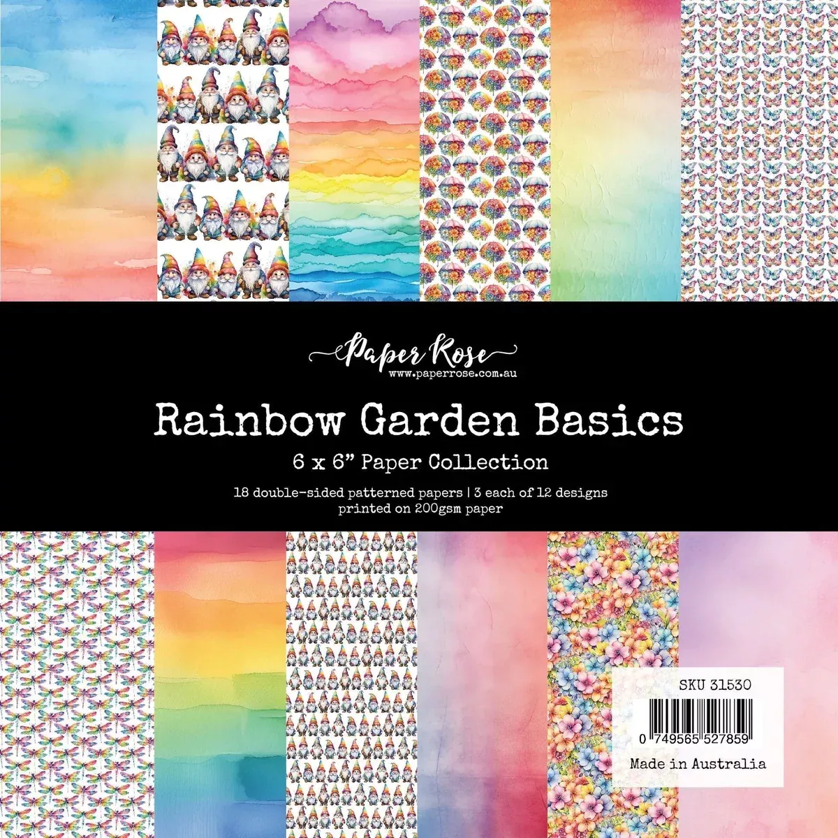 Paper Rose Rainbow Garden Basics 6x6 Paper Collection