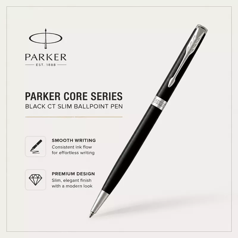 Parker Sonnet Core Series Black CT Slim Ballpoint Pen
