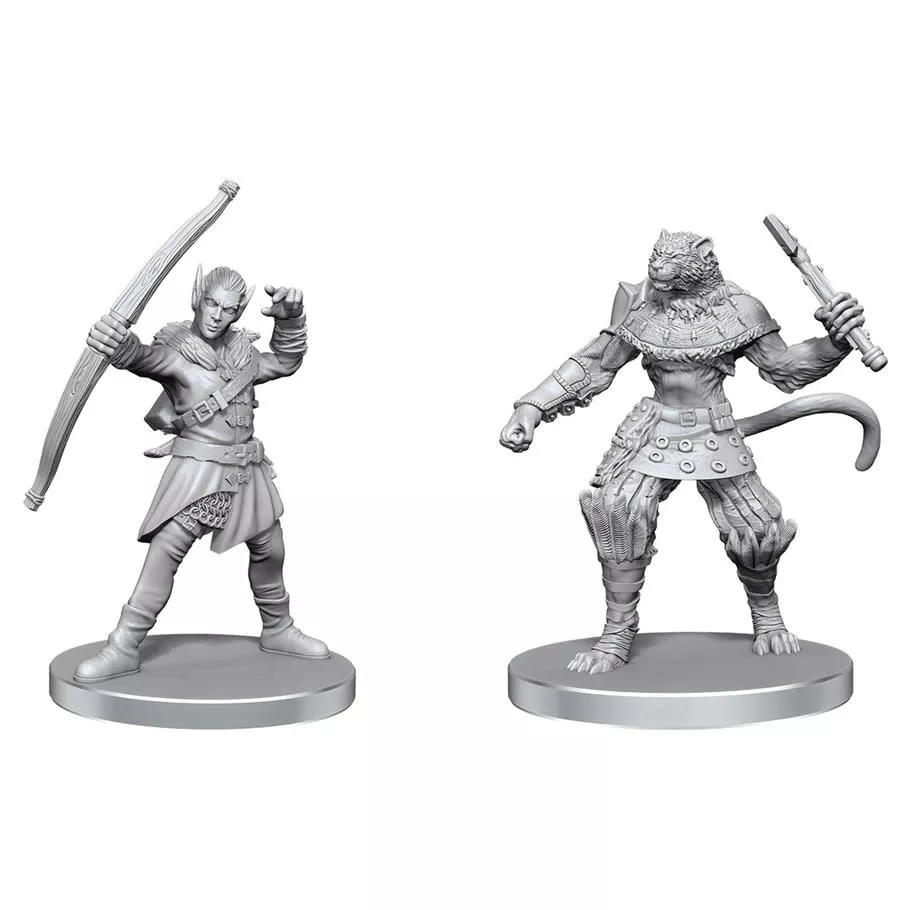 Pathfinder Battles Deep Cuts Elf Hunter & Catfolk Bandit