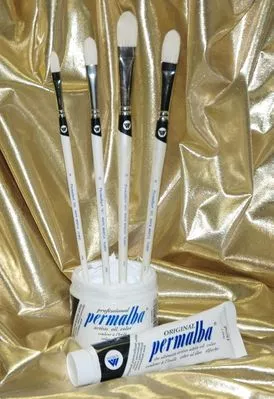 Permalba Oil Brush White Bristle Perfect FILBERT™ Set of (4)