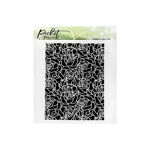 Picket Fence Studios Stencil 6"X6" Rose Lines - A2