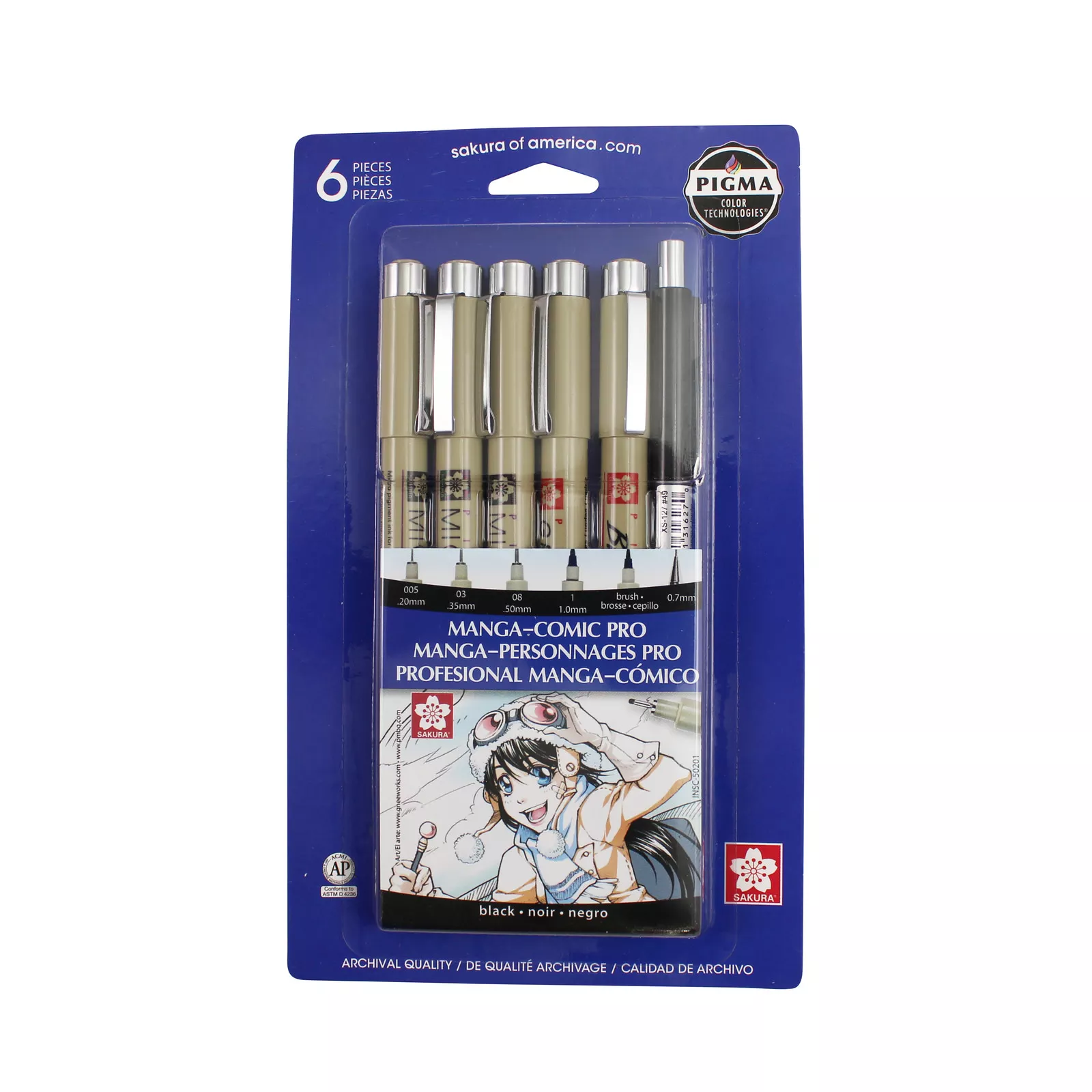 Pigma Manga Comic Pro Drawing Kit, Set of 6