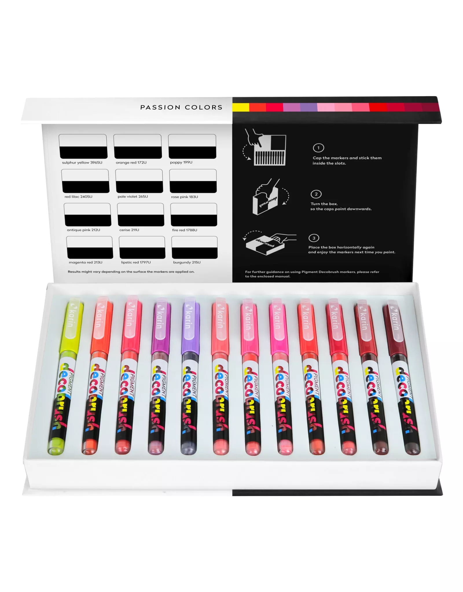 Pigment DecoBrush Markers, Passion Set of 12