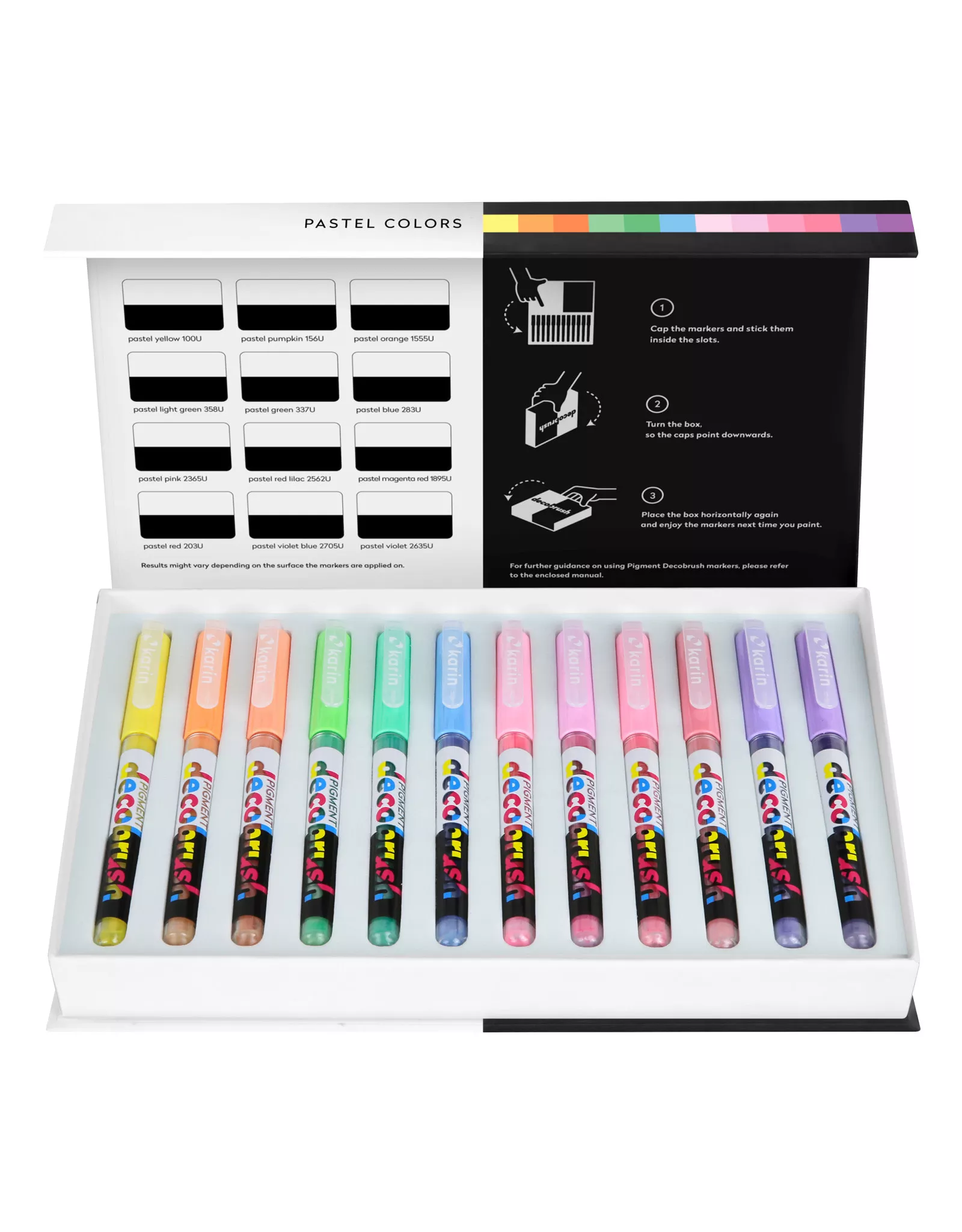 Pigment DecoBrush Markers, Pastel Set of 12