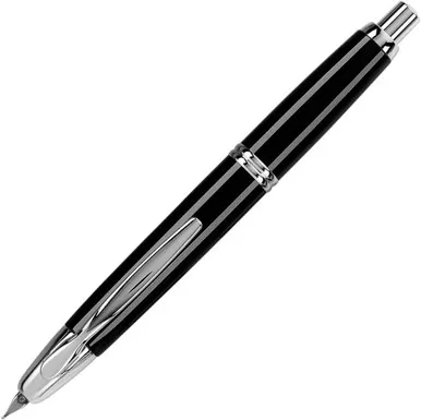Pilot Vanishing Point Retractable Fountain Pen, Black/Silver