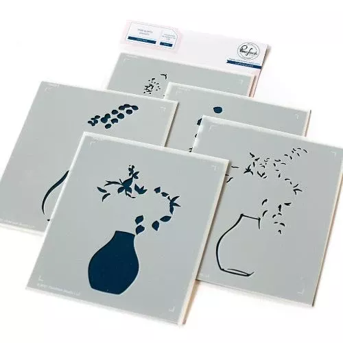 Pinkfresh Studio Floral Vase layering stencil set RETIRED