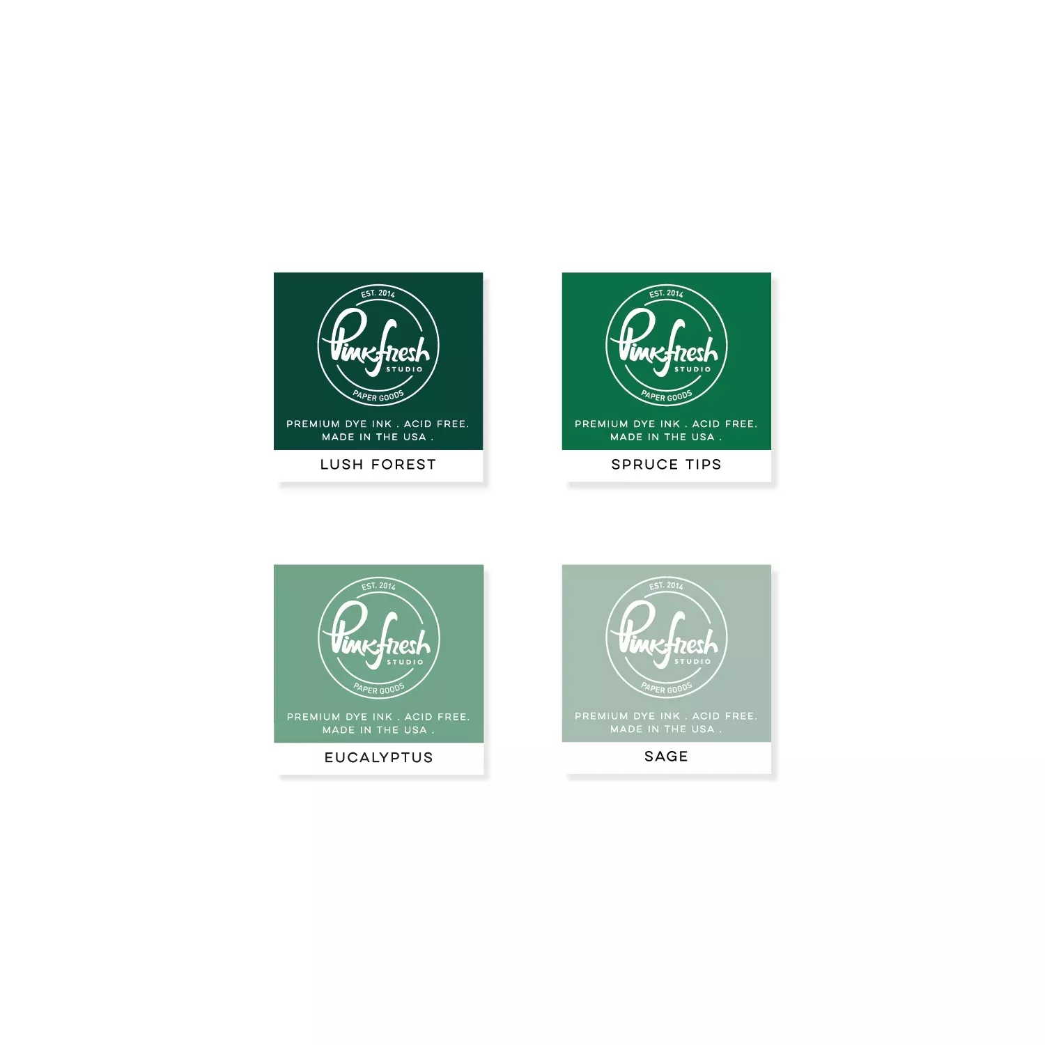 Pinkfresh Studio Green Gables Ink cube Set