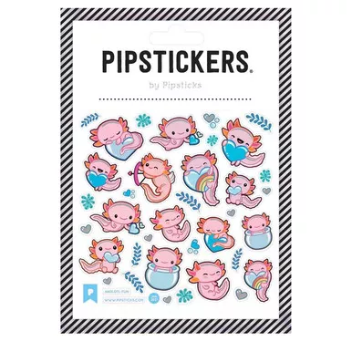 Pipsticks Vinyl Stickers, Axolotl Fun