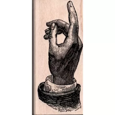 Pointing Finger Rubber Stamp