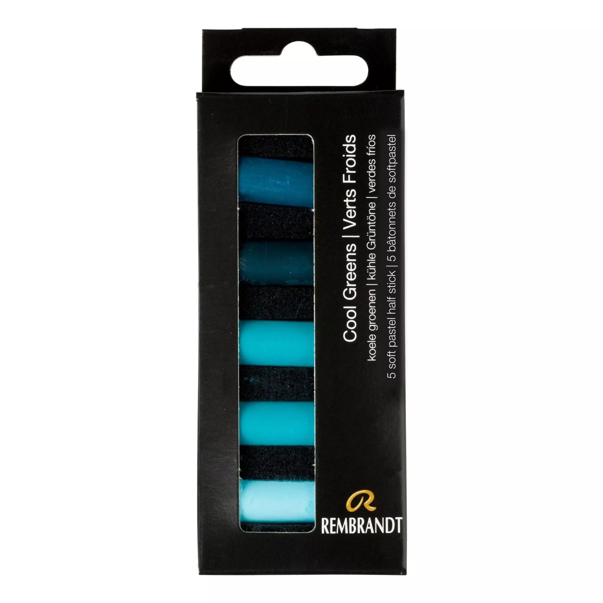 Rembrandt Soft Pastel 5 Half Stick Micro Set Cool Greens