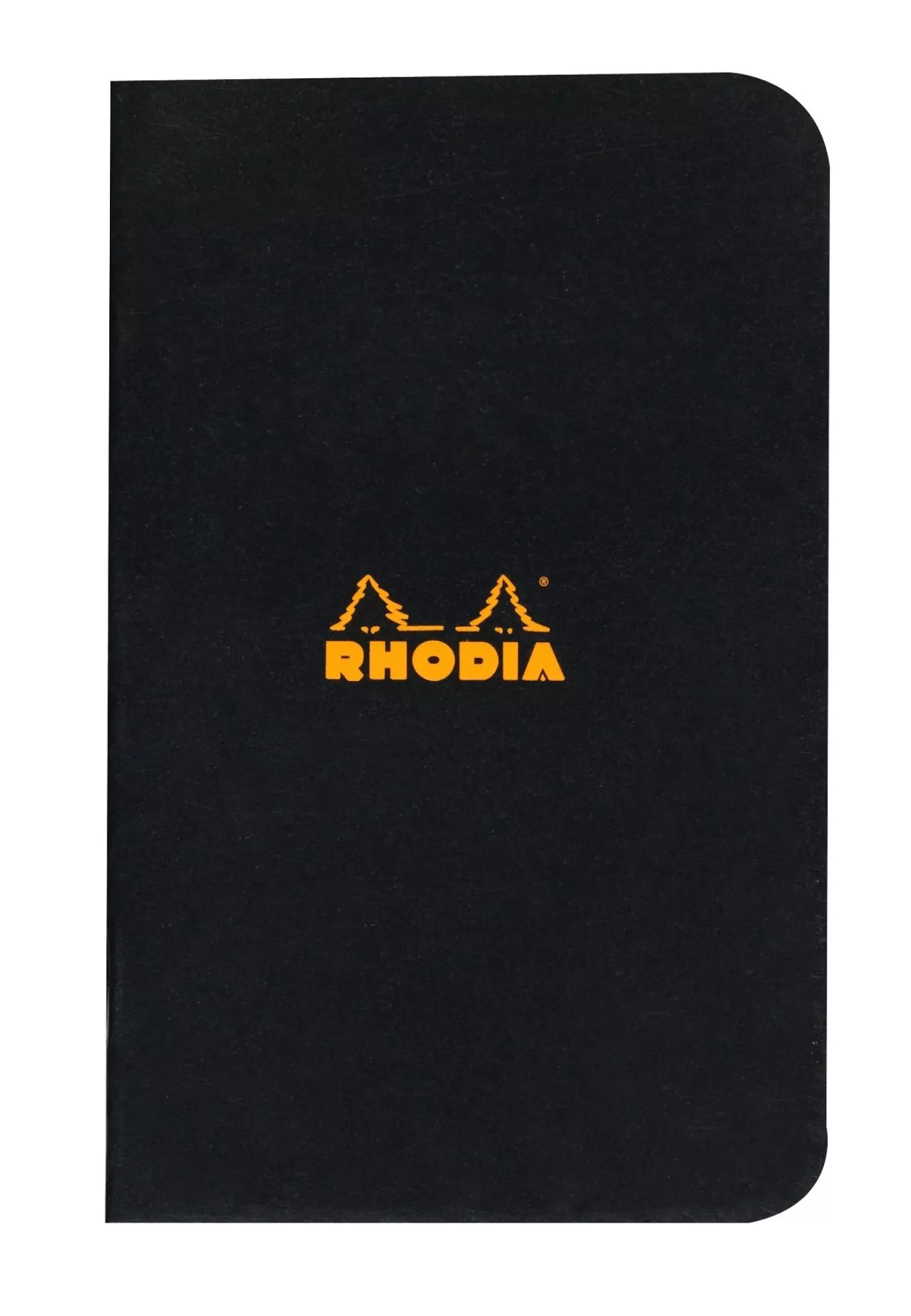 Rhodia Slim Staplebound Notebook, 24 Graph Sheets, 3” x 4¾”, Black