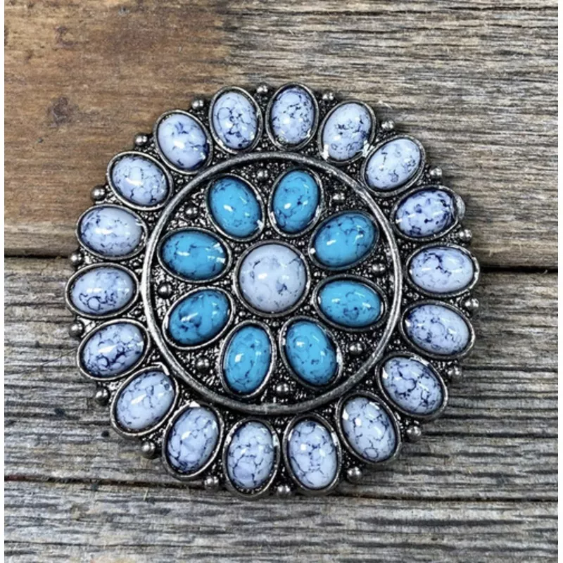 Rodeo Drive 1.5" Turquoise Concho
