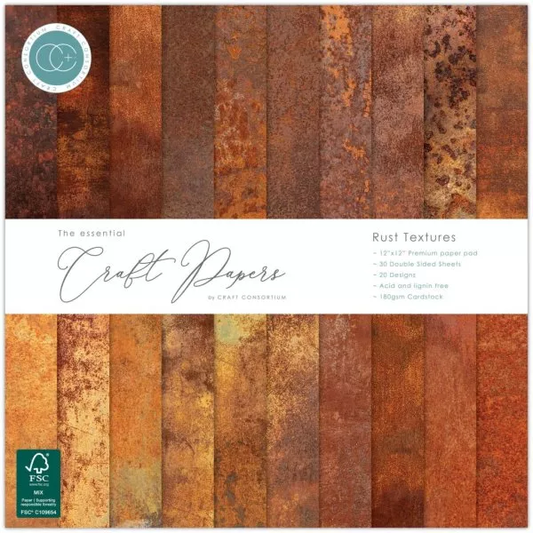 Rust Textures - Paper Pad - 12"x12" - Craft Consortium