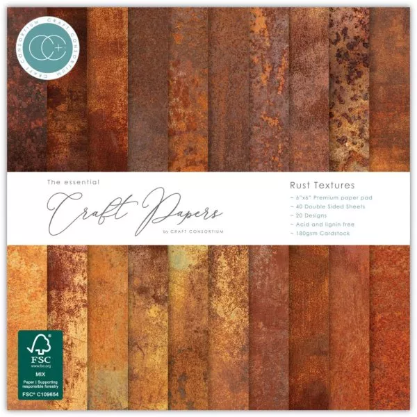 Rust Textures - Paper Pad - 6"x6" - Craft Consortium
