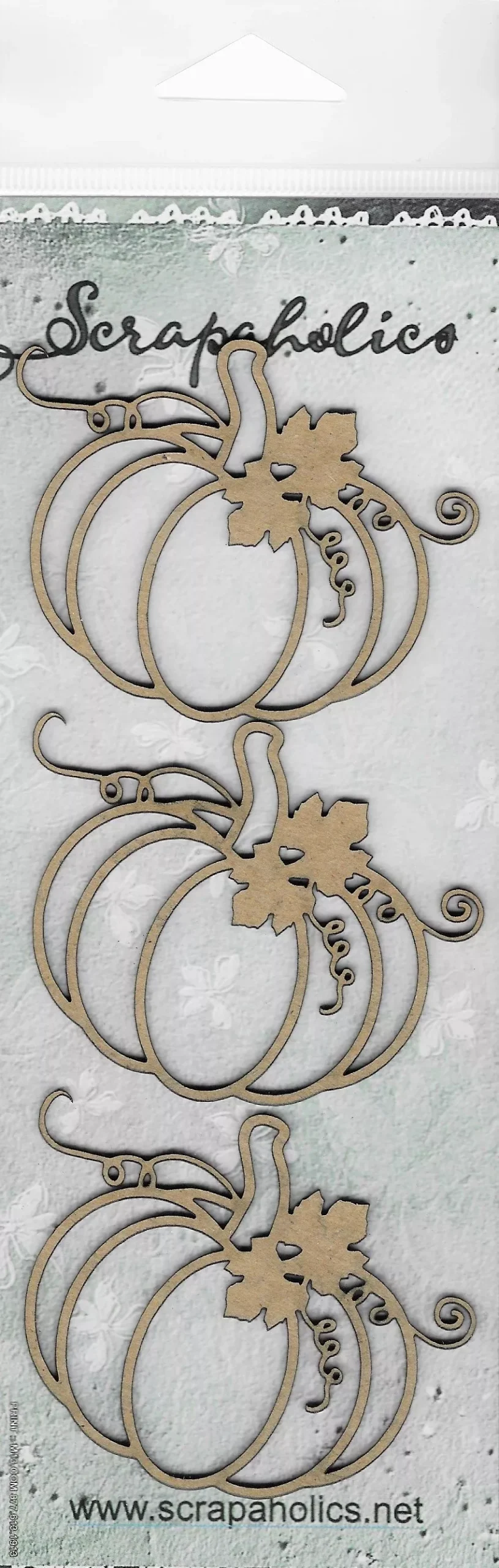 Scrapaholics Laser Cut Chipboard 1.8mm Thick-Pumpkins, 3/Pkg 2.75"x2.2"