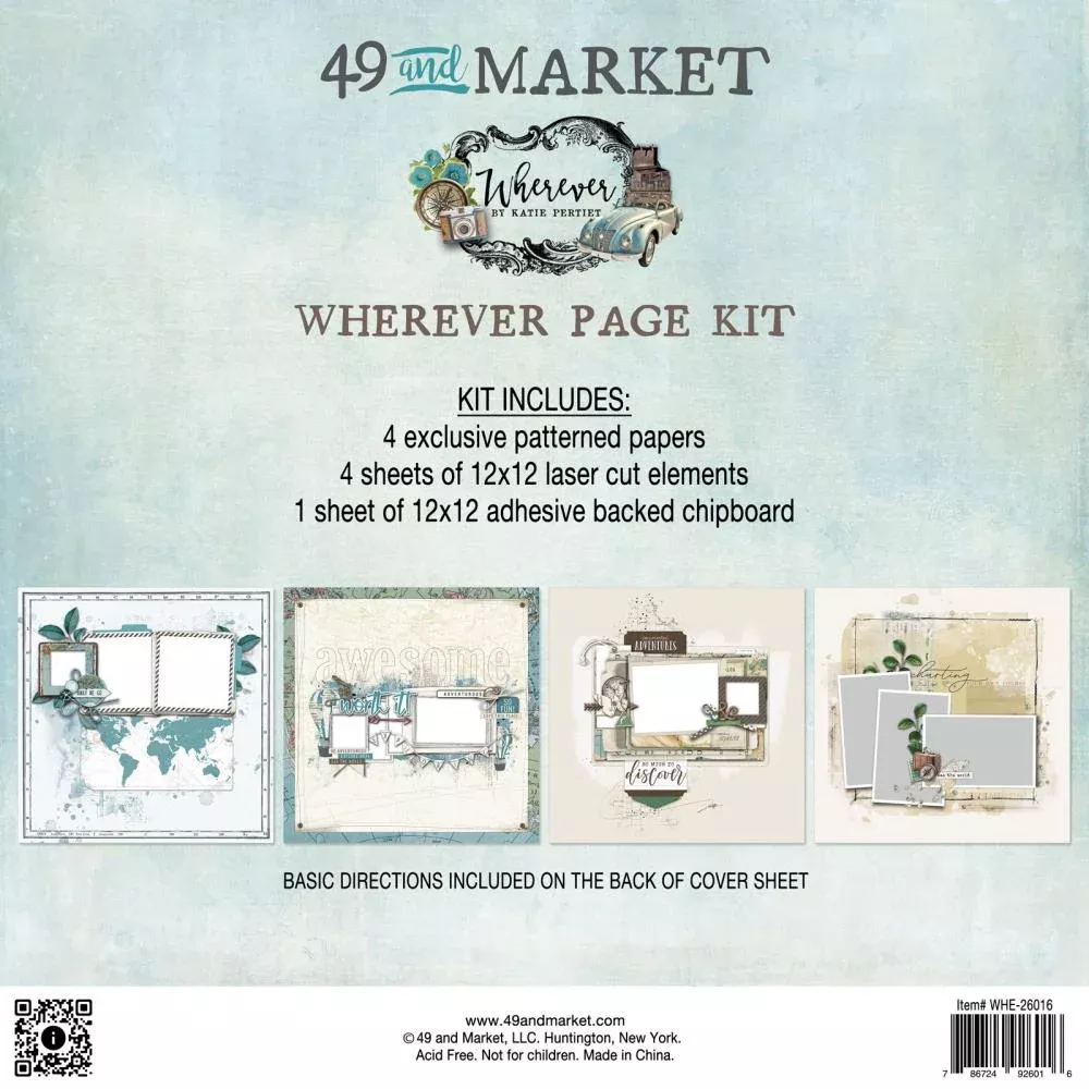 Scrapbooking Kit: 49 And Market Page Kit-Wherever