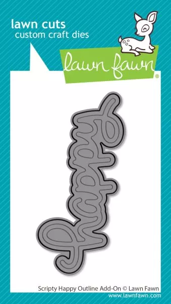 Scripty Happy Outline Add-On - Dies - Lawn Fawn