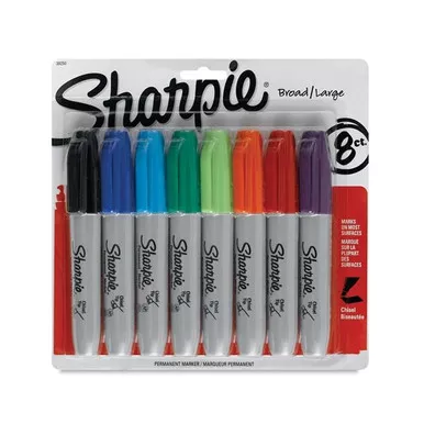 Sharpie Chisel Tip Permanent Markers, 8 Pack