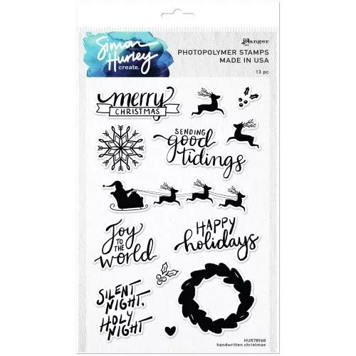 Simon Hurley create. Clear Stamps 6"X9" Handwritten Christmas