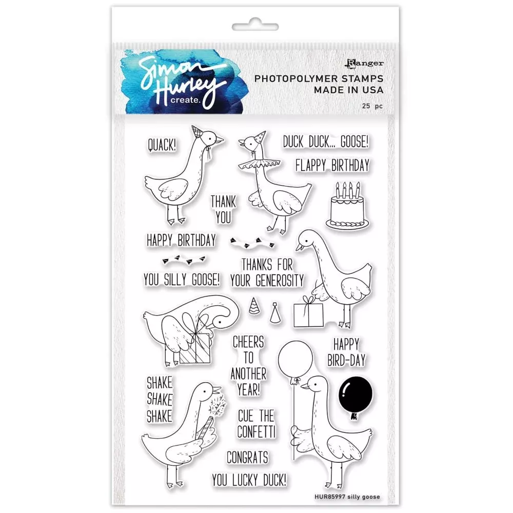Simon Hurley create. Clear Stamps 6"X9" Silly Goose