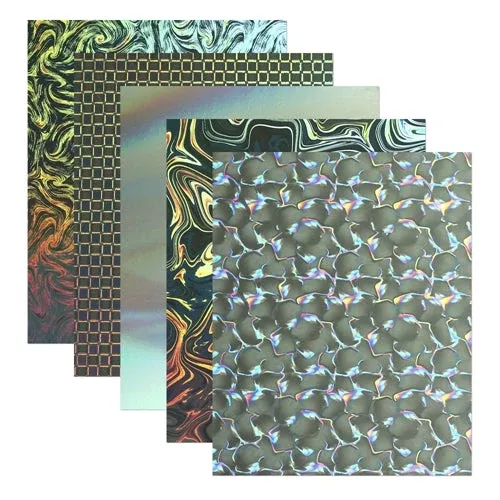 Simon Says Stamp Card Stock 5 Sheets ASSORTED HOLOGRAPHIC AQUA sss5aqua
