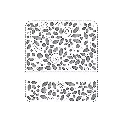 Simon Says Stamp FILIGREE MESSAGE ROUNDED RECTANGLE Wafer Die s682 *