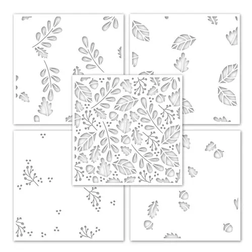 Simon Says Stamp Set of 5 Stencils FALLING LEAVES LAYERING ssst121490