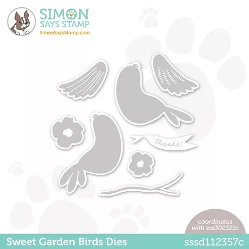 Simon Says Stamp SWEET GARDEN BIRDS Wafer Dies sssd112357c *