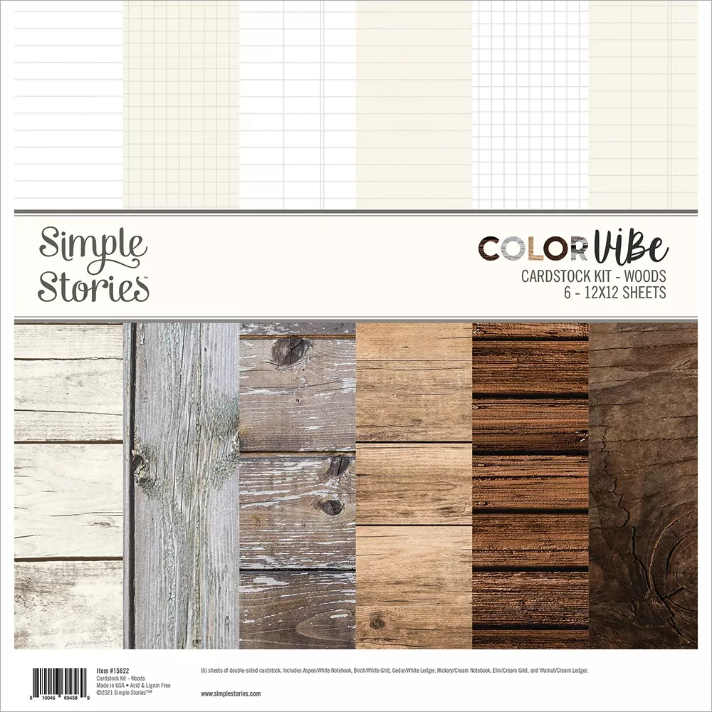 Simple Stories Color Vibe Double-Sided Paper Pack 6/Pkg-Woods