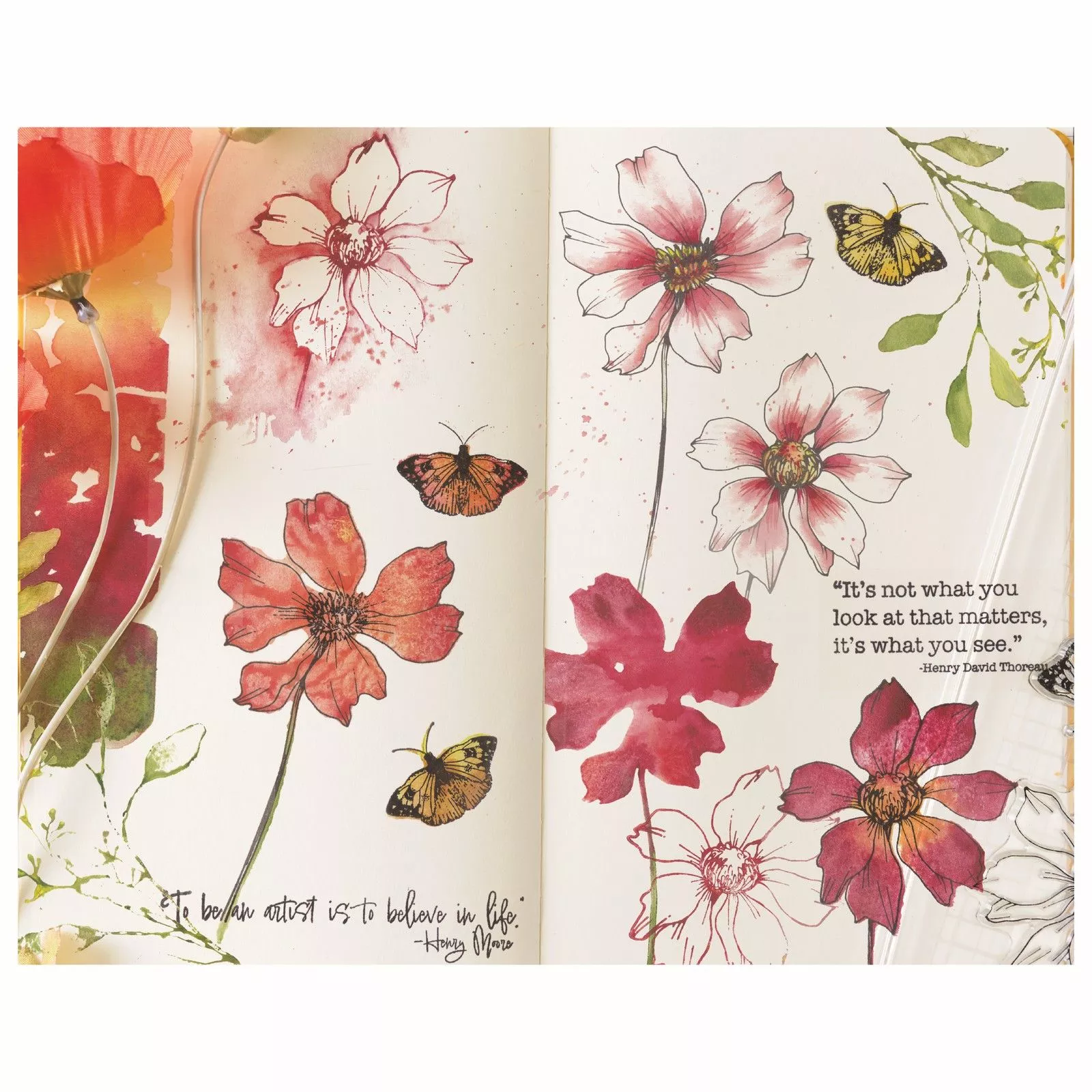 Sizzix • Clear Stamp Set 11pcs Wild Blooms by Willow Wolfe
