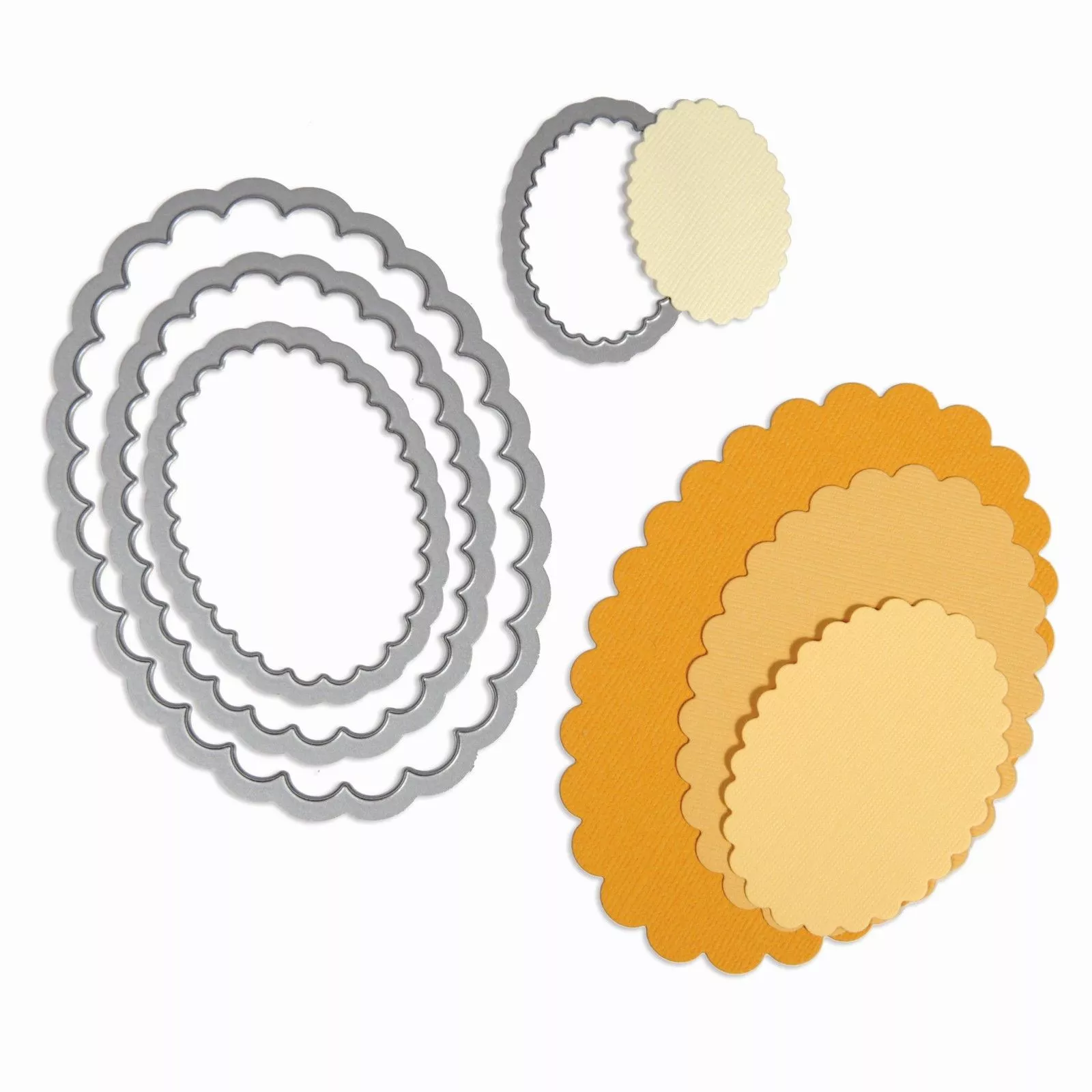 Sizzix • Framelits Dies Set Ovals Scallop 4pcs