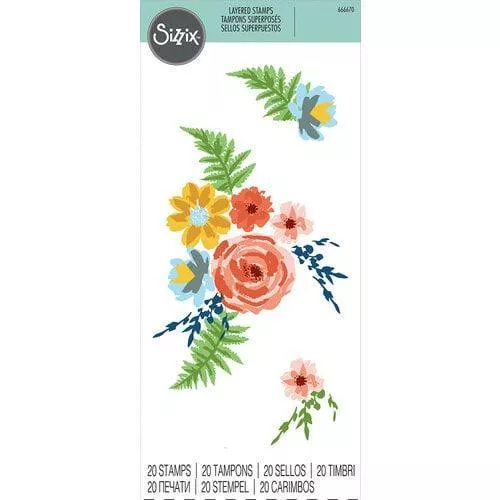 Sizzix - Layered Clear Stamps - Painted Florals