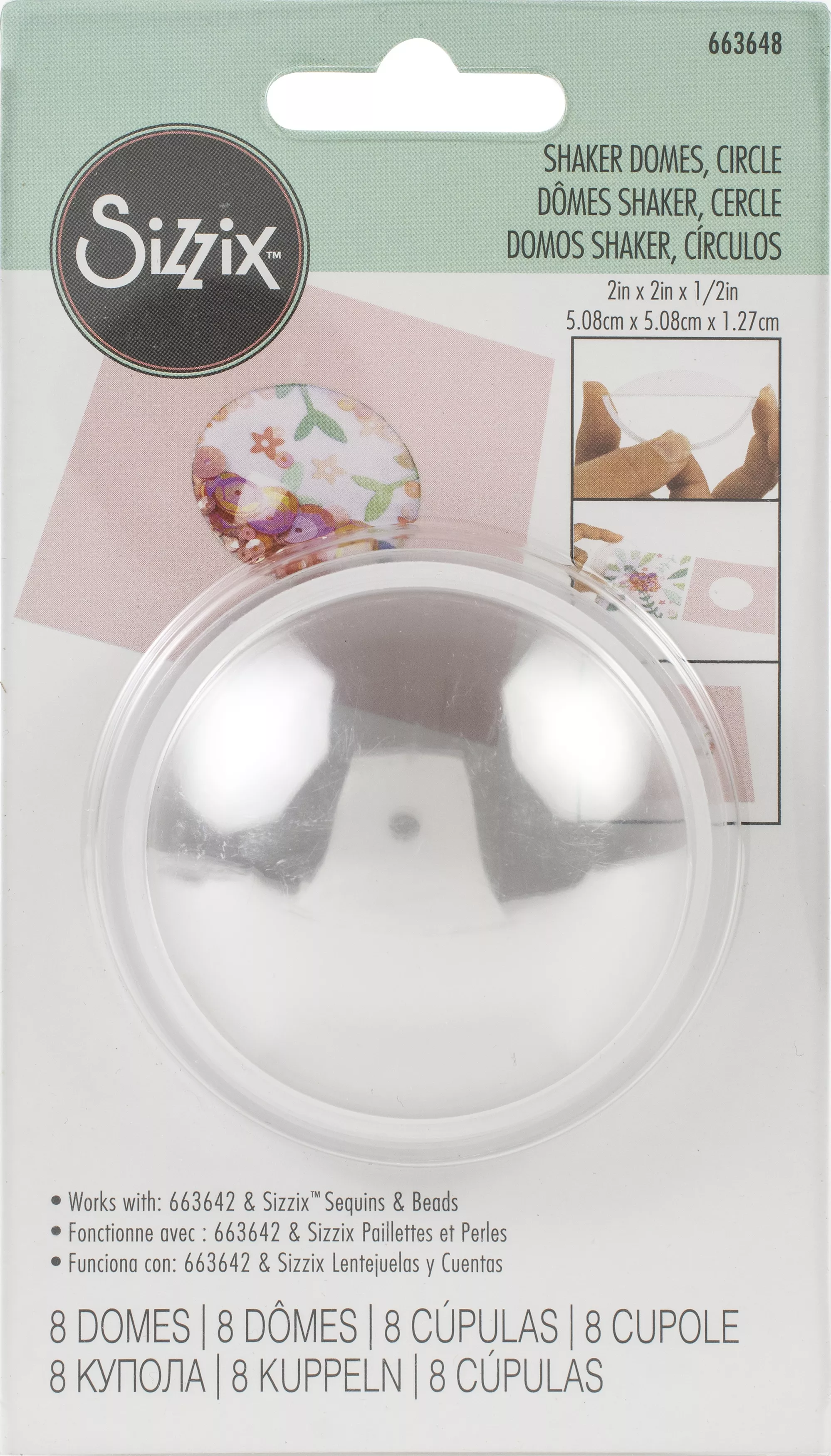 Sizzix Shaker Domes-Circle 2", 8/Pkg