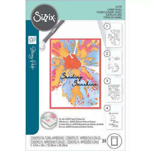 Sizzix - Stencils - Cosmopolitan, Floral Impressions