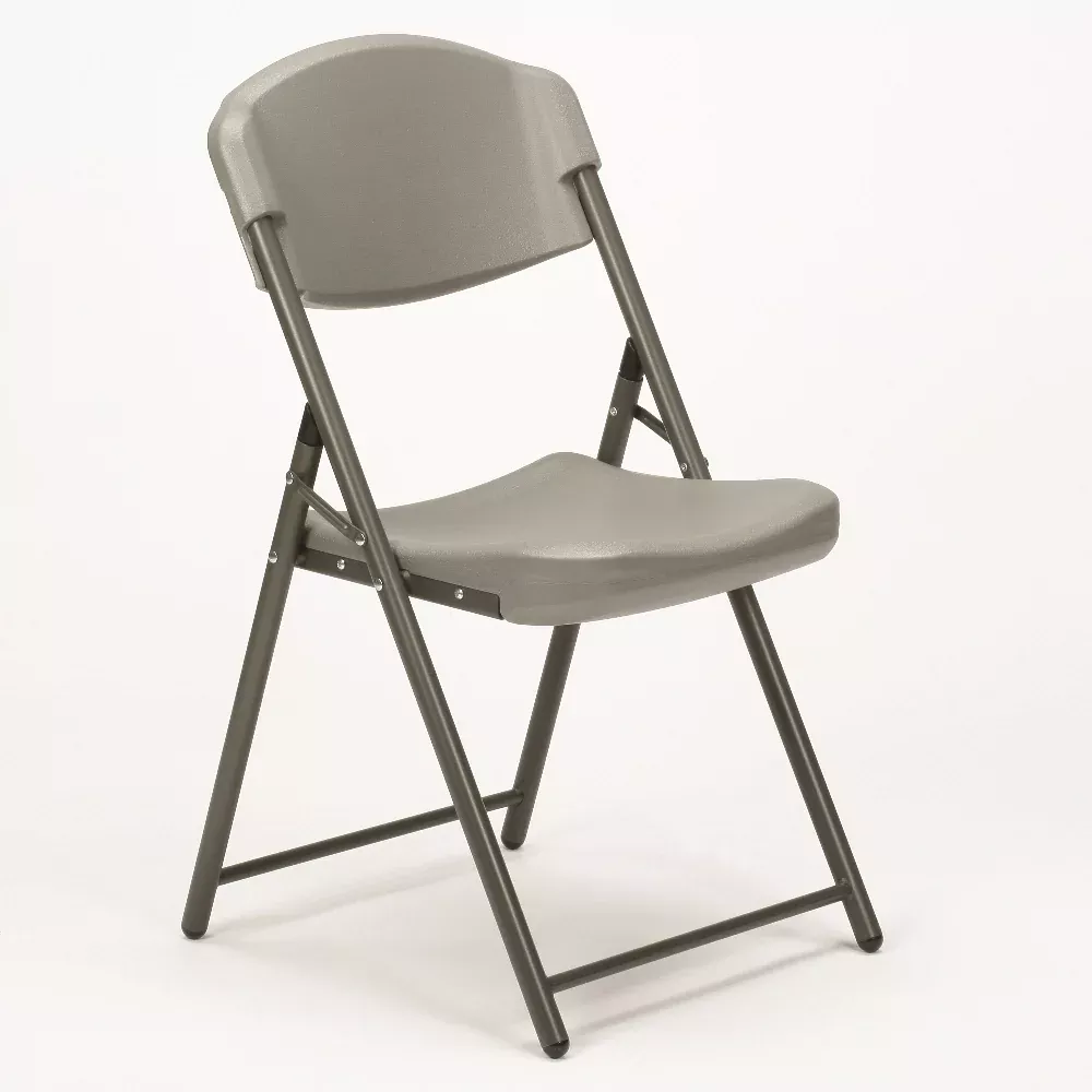 SKILCRAFT Folding Chair, Charcoal, 1 Each