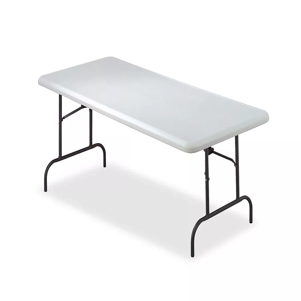 SKILCRAFT Rectangular Folding Table, 1200 lb Weight Capacity, 60" W x 29" H x 30" D, Platinum Gray, 1 Each