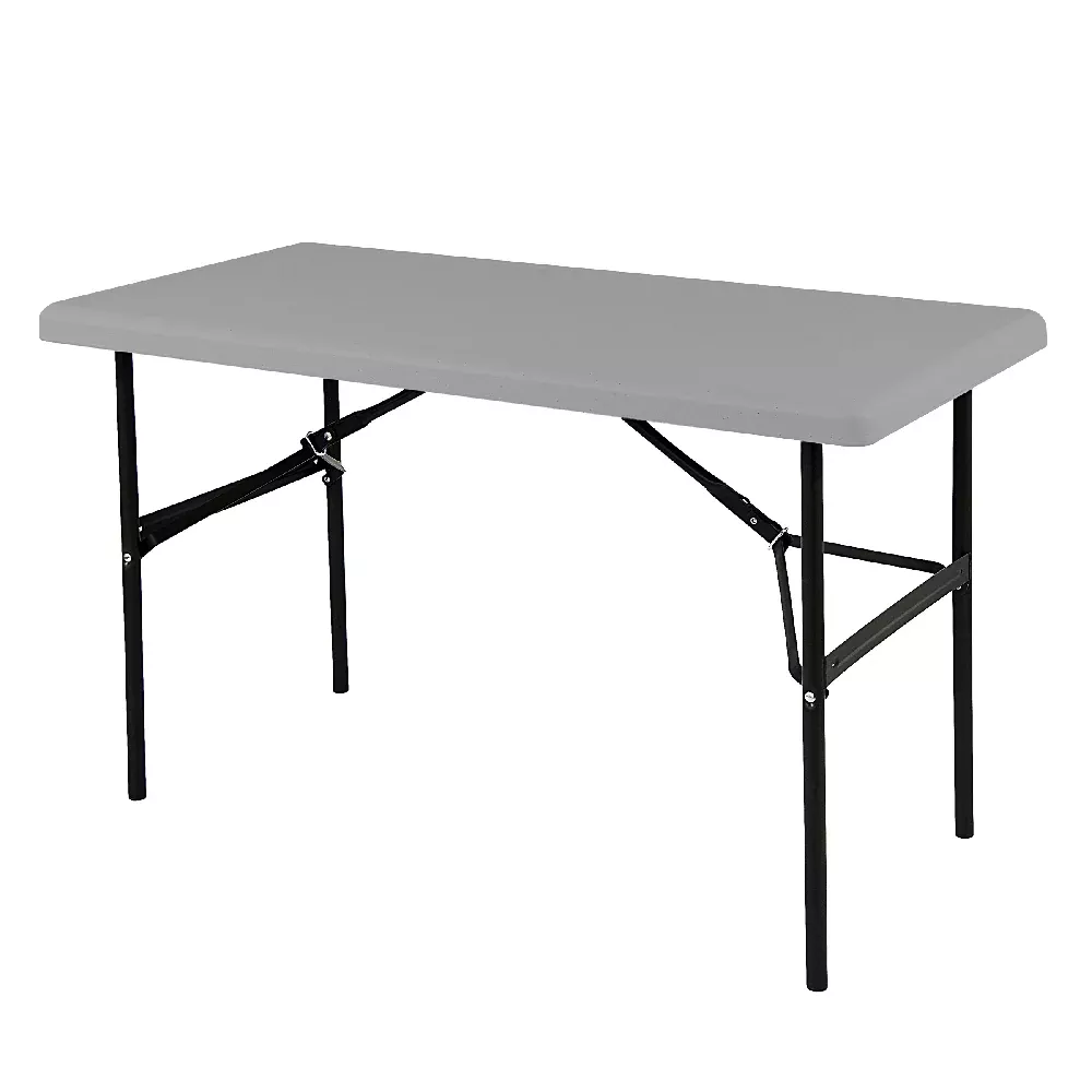 SKILCRAFT Rectangular Folding Table, 1200 lb Weight Capacity, 96" W x 29" H x 30" D, Charcoal Gray, 1 Each