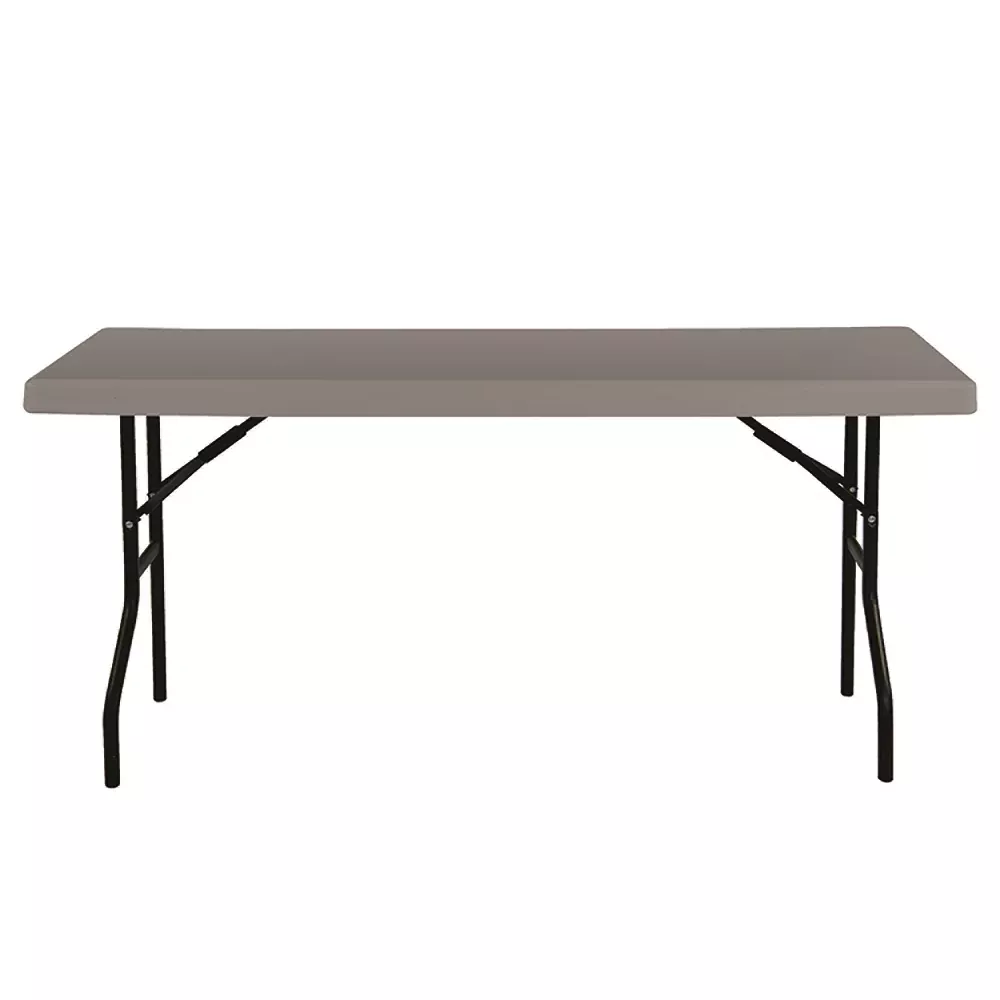 SKILCRAFT Rectangular Folding Table, 250 lb Weight Capacity, 60" W x 29" H x 18" D, Charcoal Gray, 1 Each