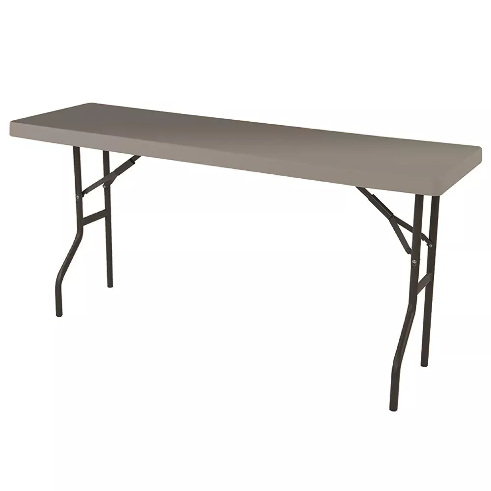 SKILCRAFT Rectangular Folding Table, 250 lb Weight Capacity, 72" W x 29" H x 18" D, Charcoal Gray, 1 Each