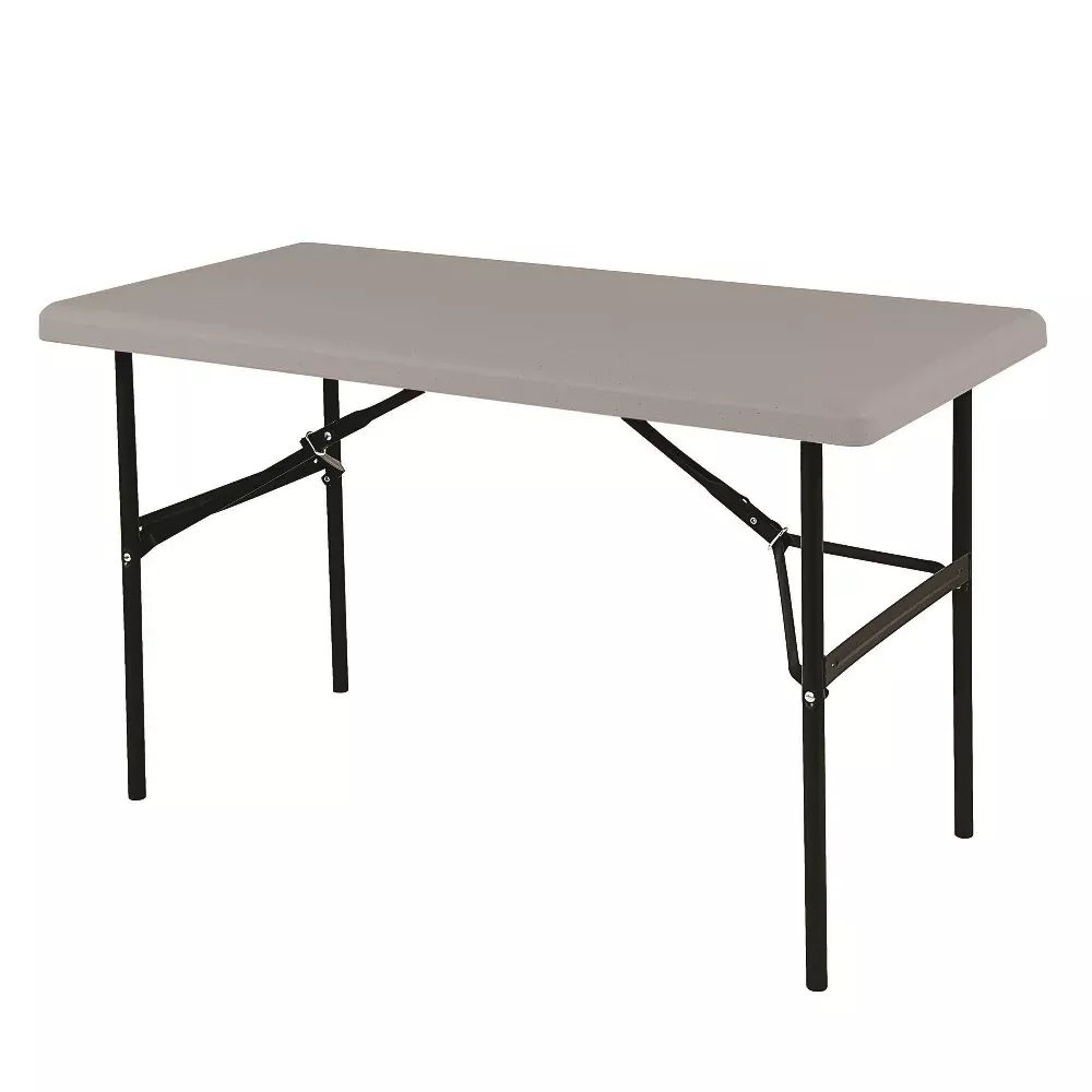 SKILCRAFT Rectangular Folding Table, 600 lb weight capacity, 48" W x 29" H x 24" D, Charcoal Gray, 1 Each