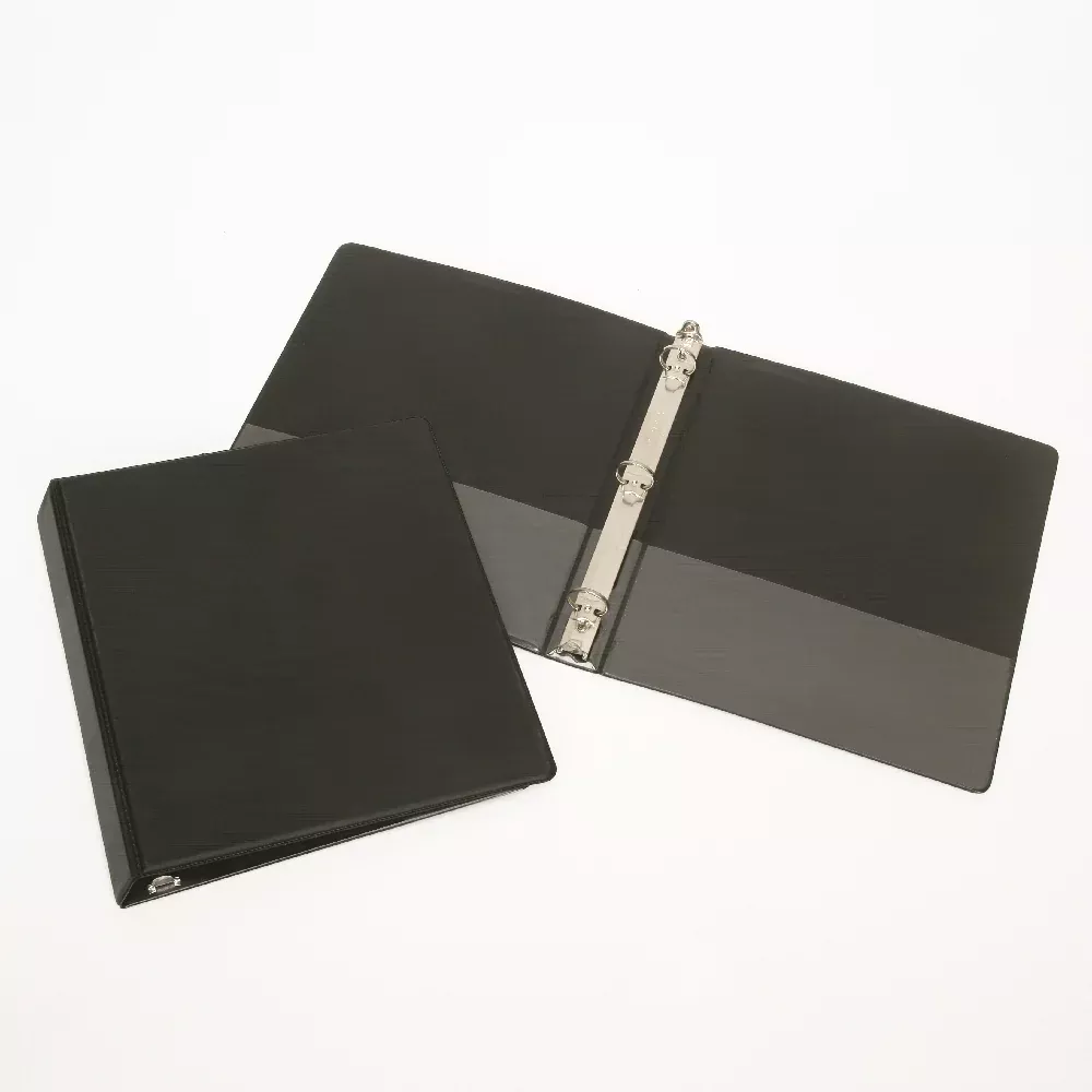 SKILCRAFT Round Ring Binder, Black, 1" Capacity, 1 Each