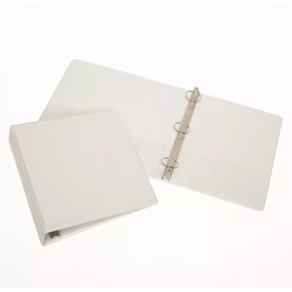 SKILCRAFT Round Ring View Binder, White, 2" Capacity, 1 Each