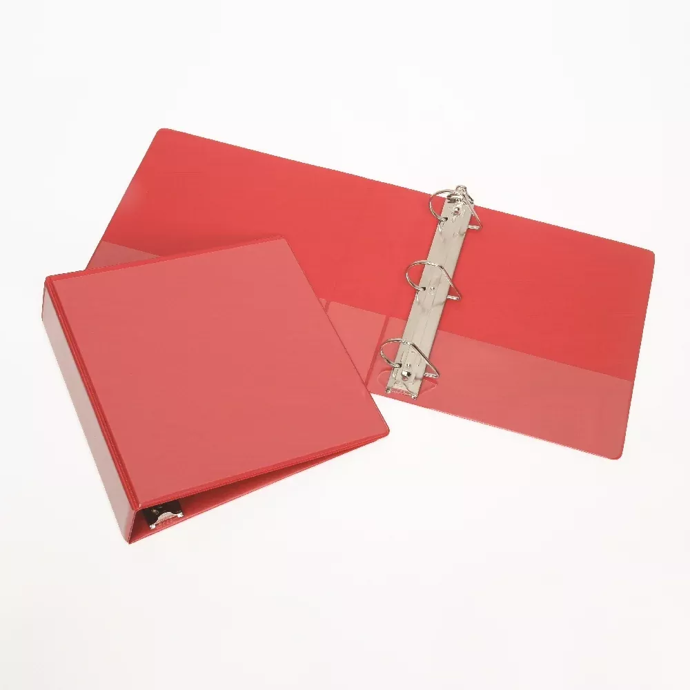 SKILCRAFT Slant-D Ring View Binder, 1" Capacity, Red, 1 Each