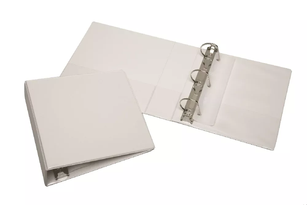 SKILCRAFT Slant-D Ring View Binder, 2-1/2" Capacity, White, 1 Each